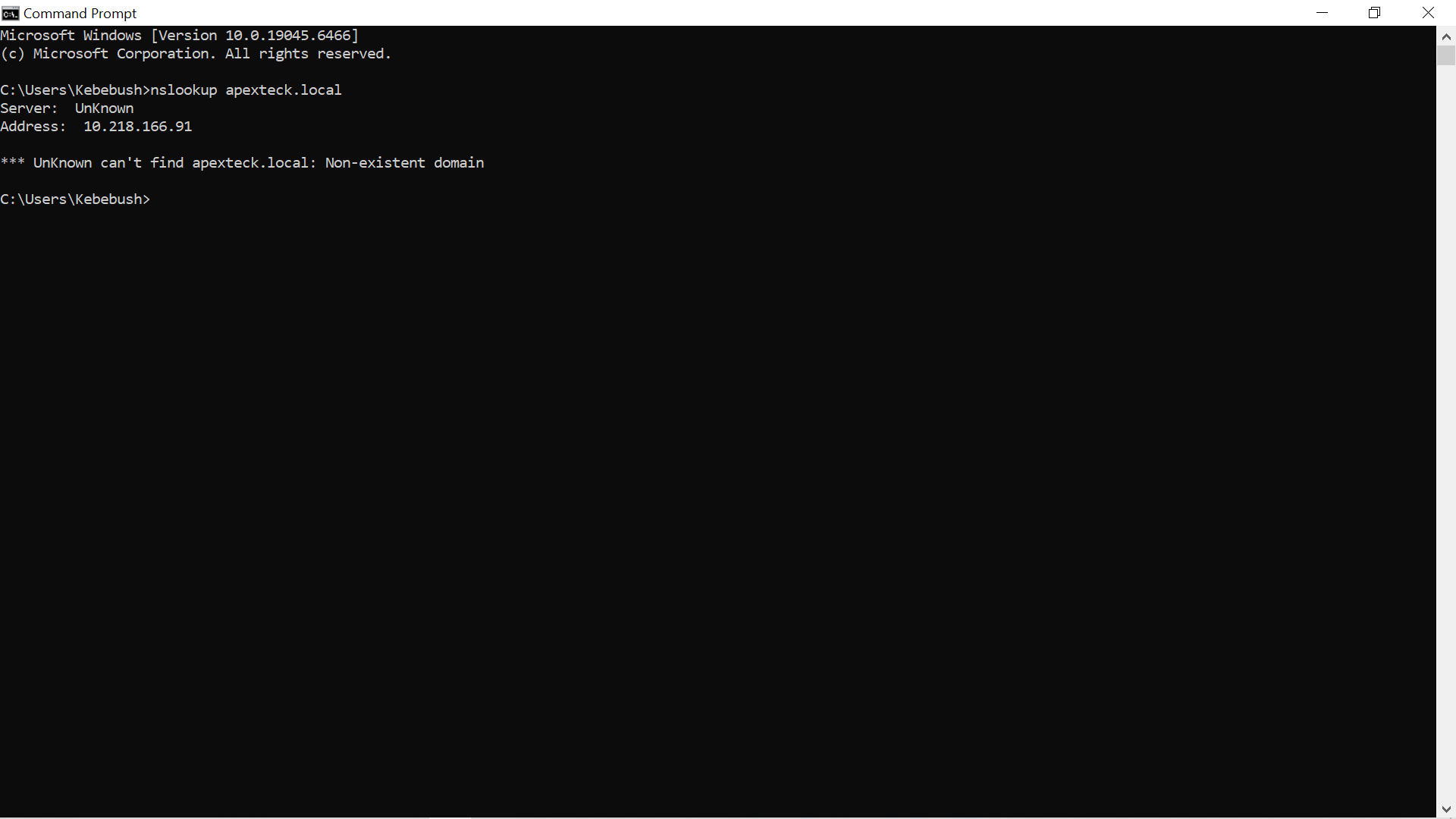DNS resolution test