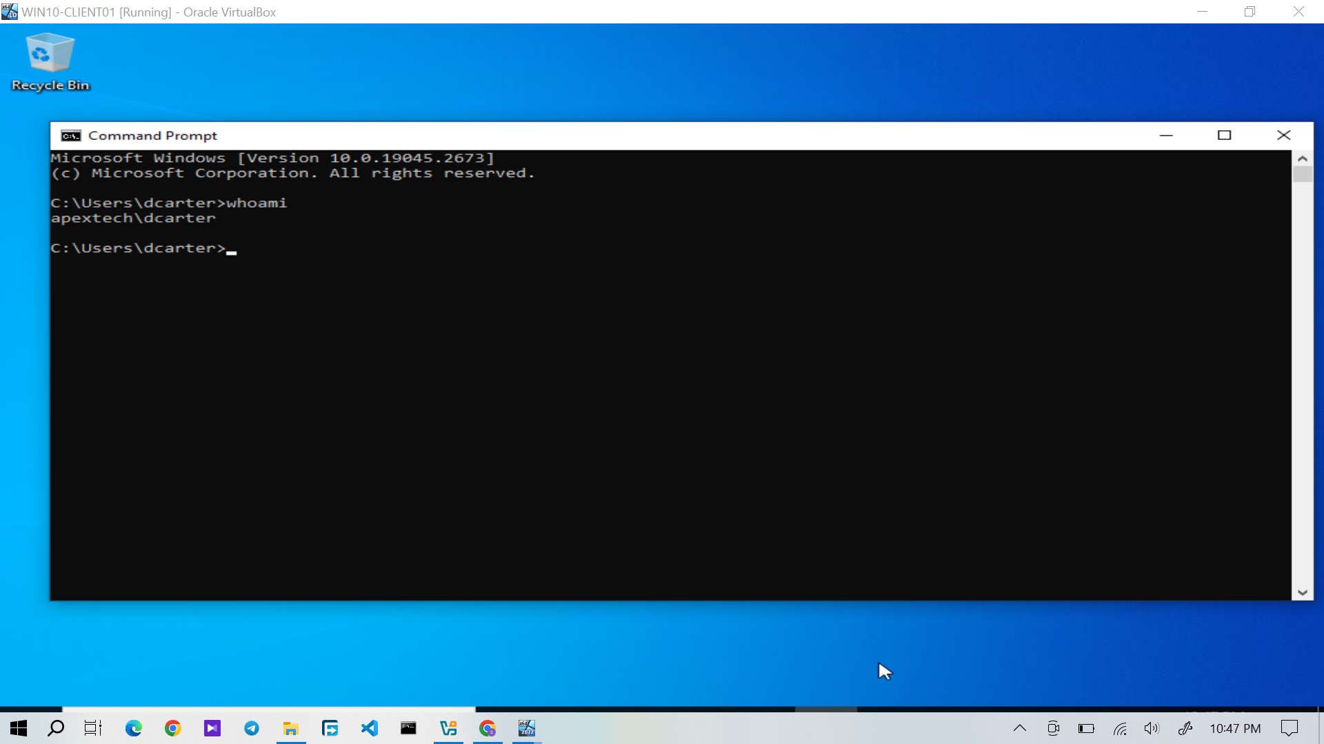 Domain user authentication