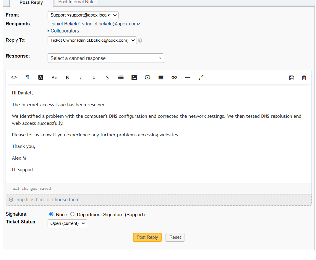 Customer response
