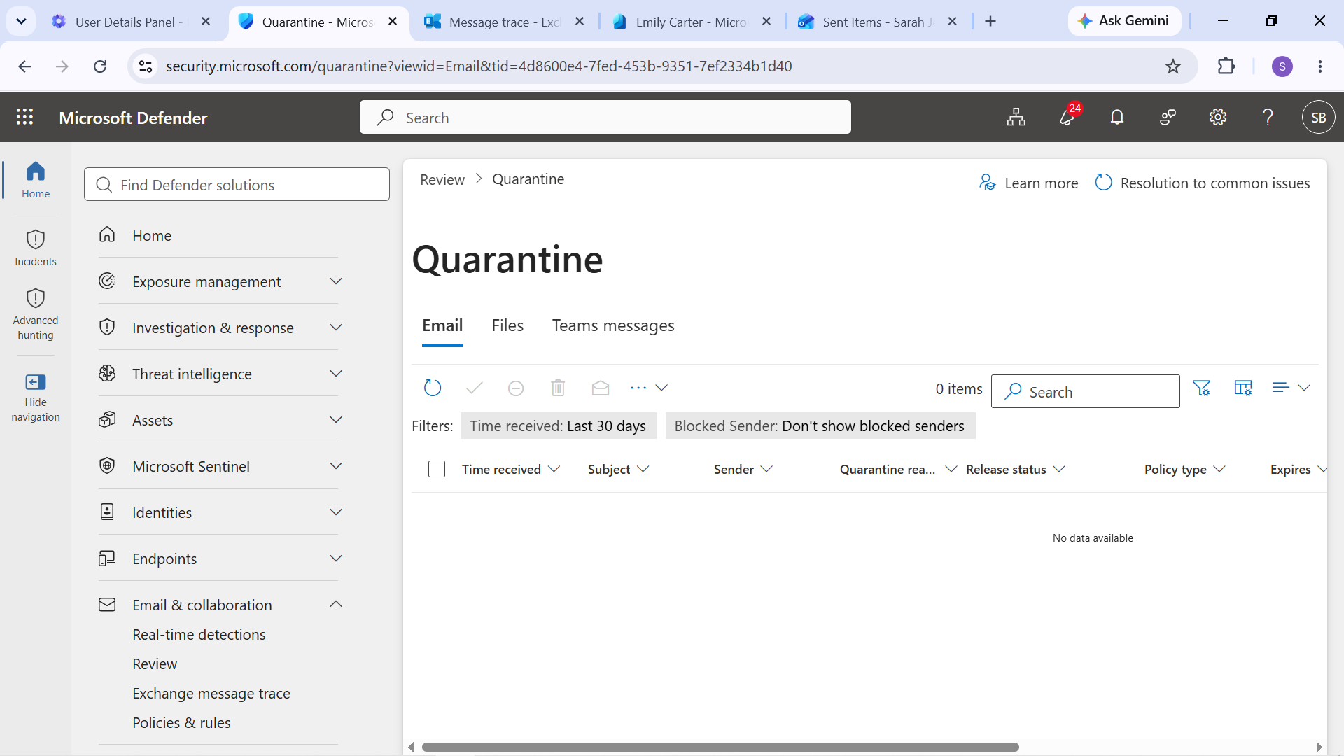 Microsoft 365 Email Quarantine