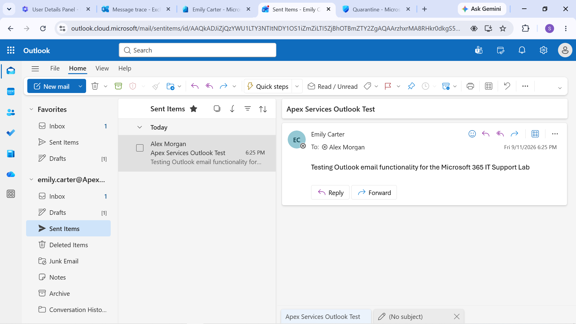 Emily Outlook Email Test