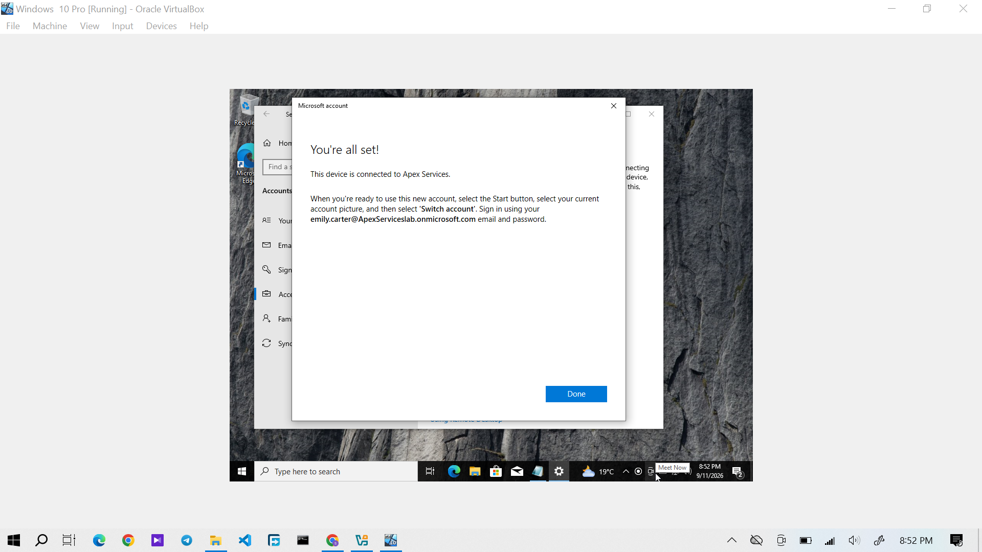 Windows 10 Microsoft Entra Join Success