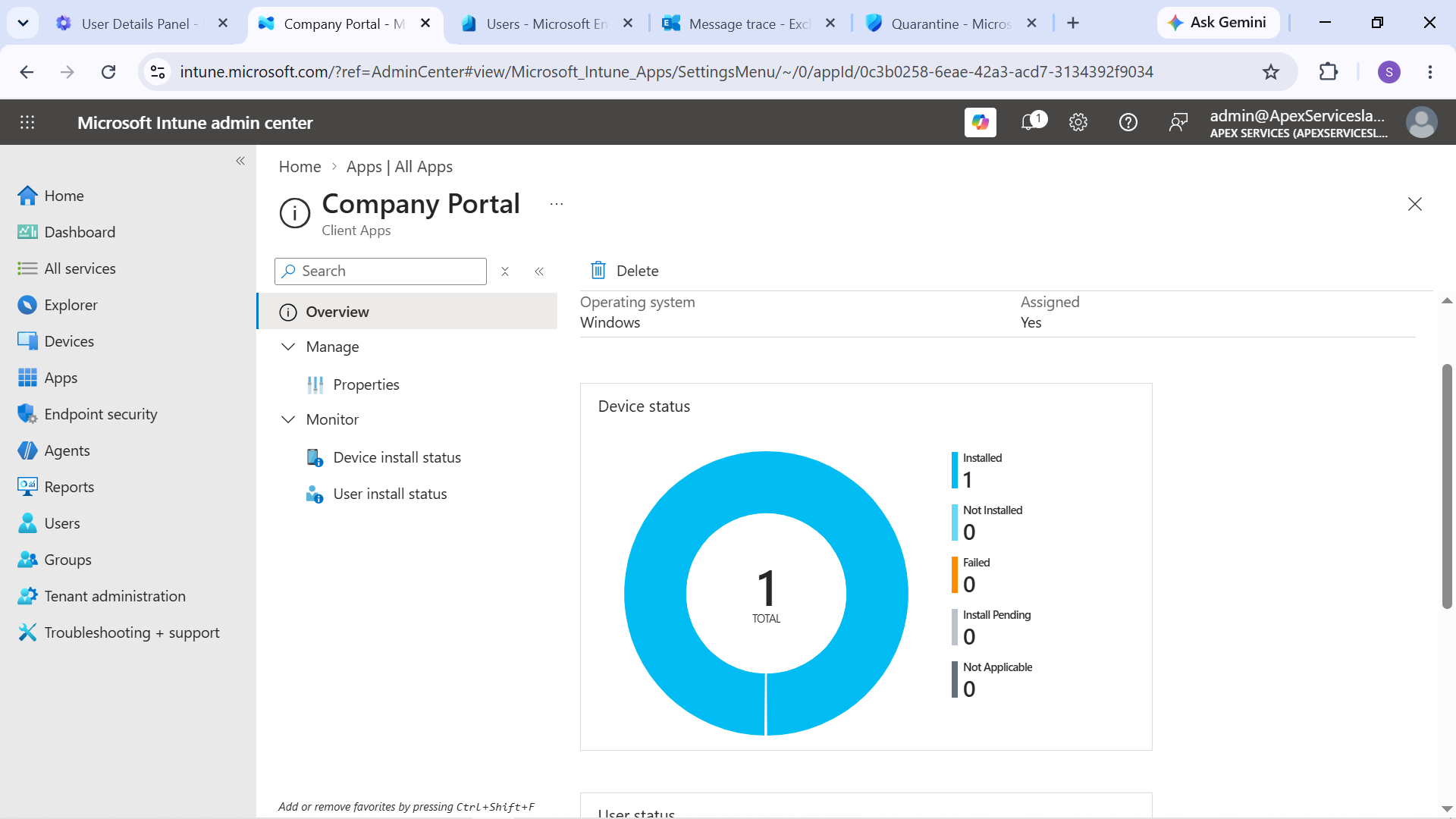 Intune Company Portal Installed