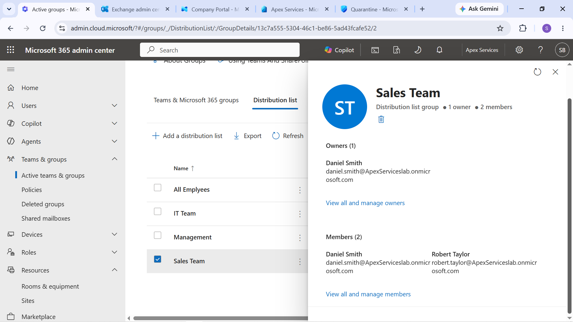 Sales Team James Membership Removed