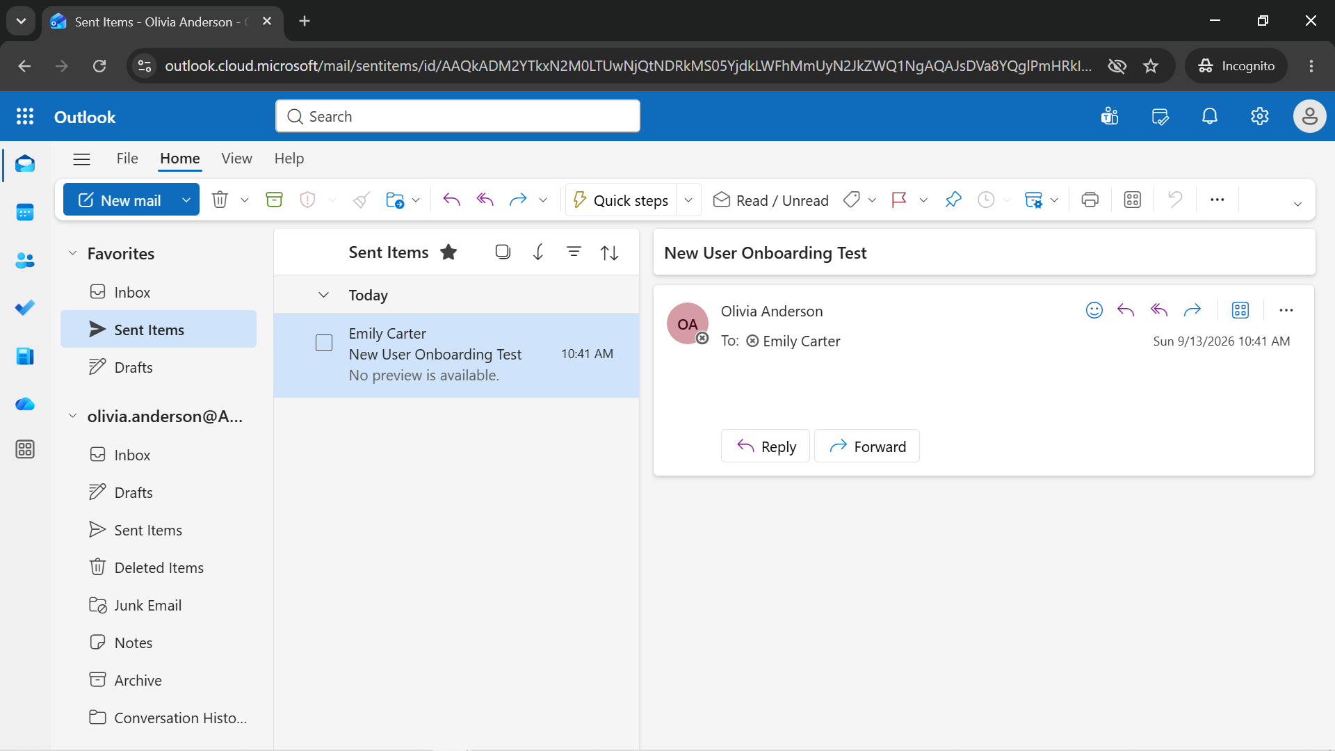 Olivia Mailbox Onboarding Test