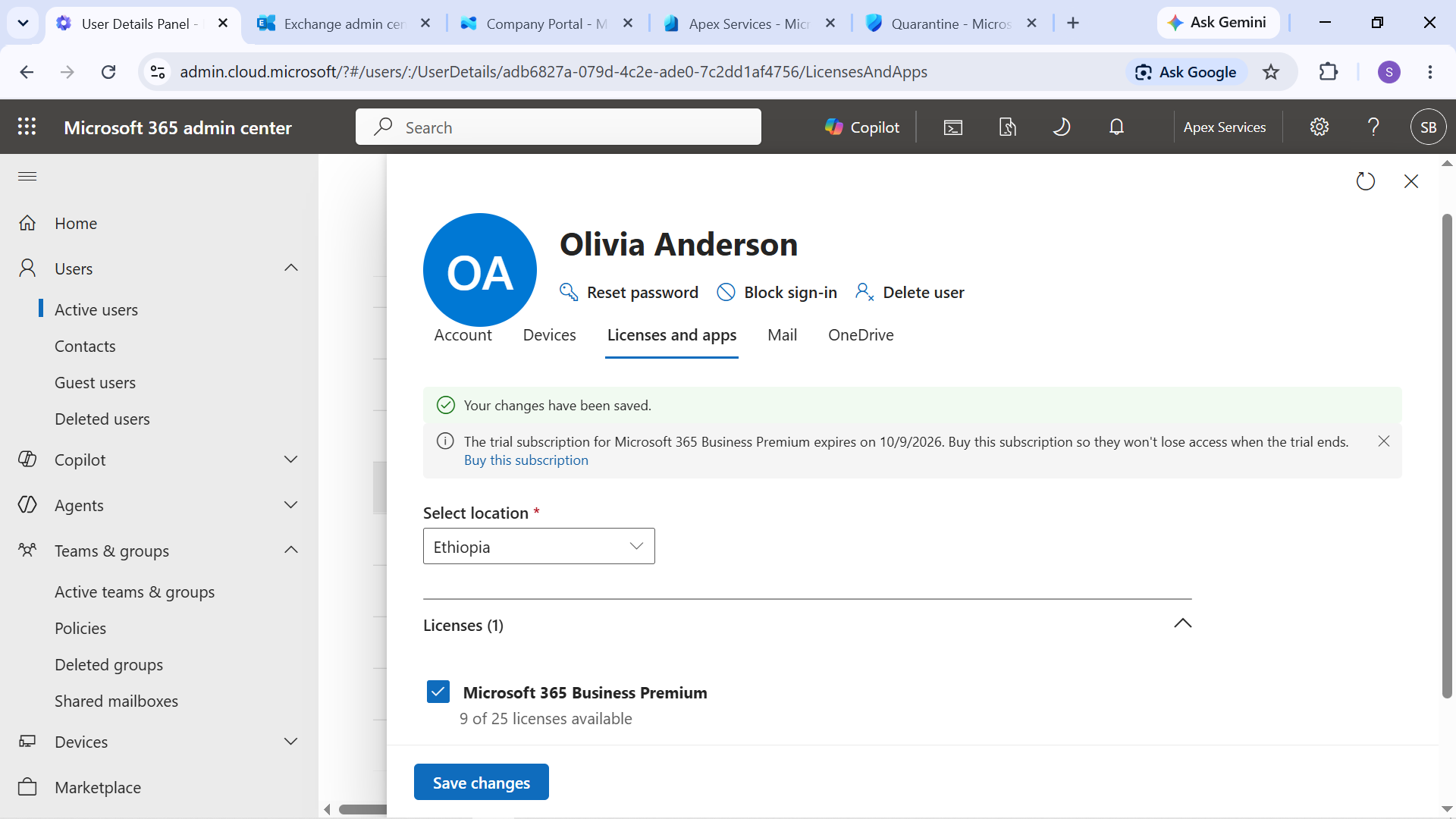 Olivia License Restored