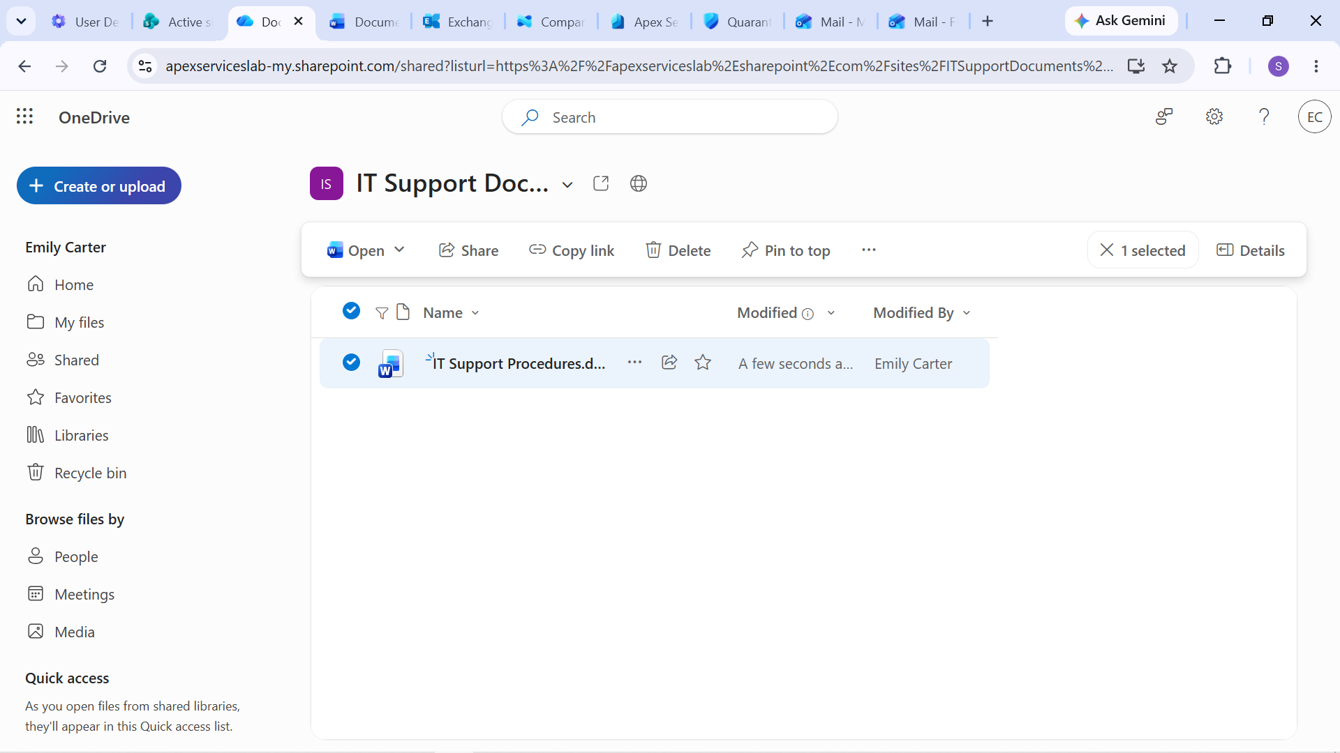 IT Support Documents Library File Test