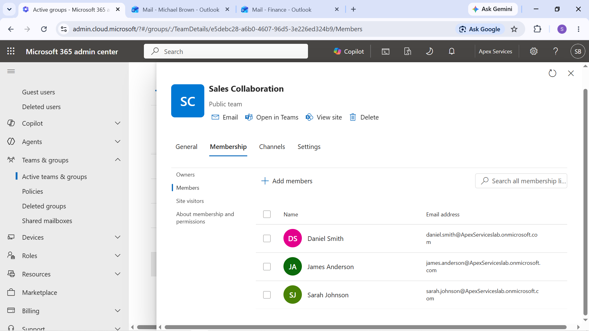 Sales Collaboration Team Membership Baseline