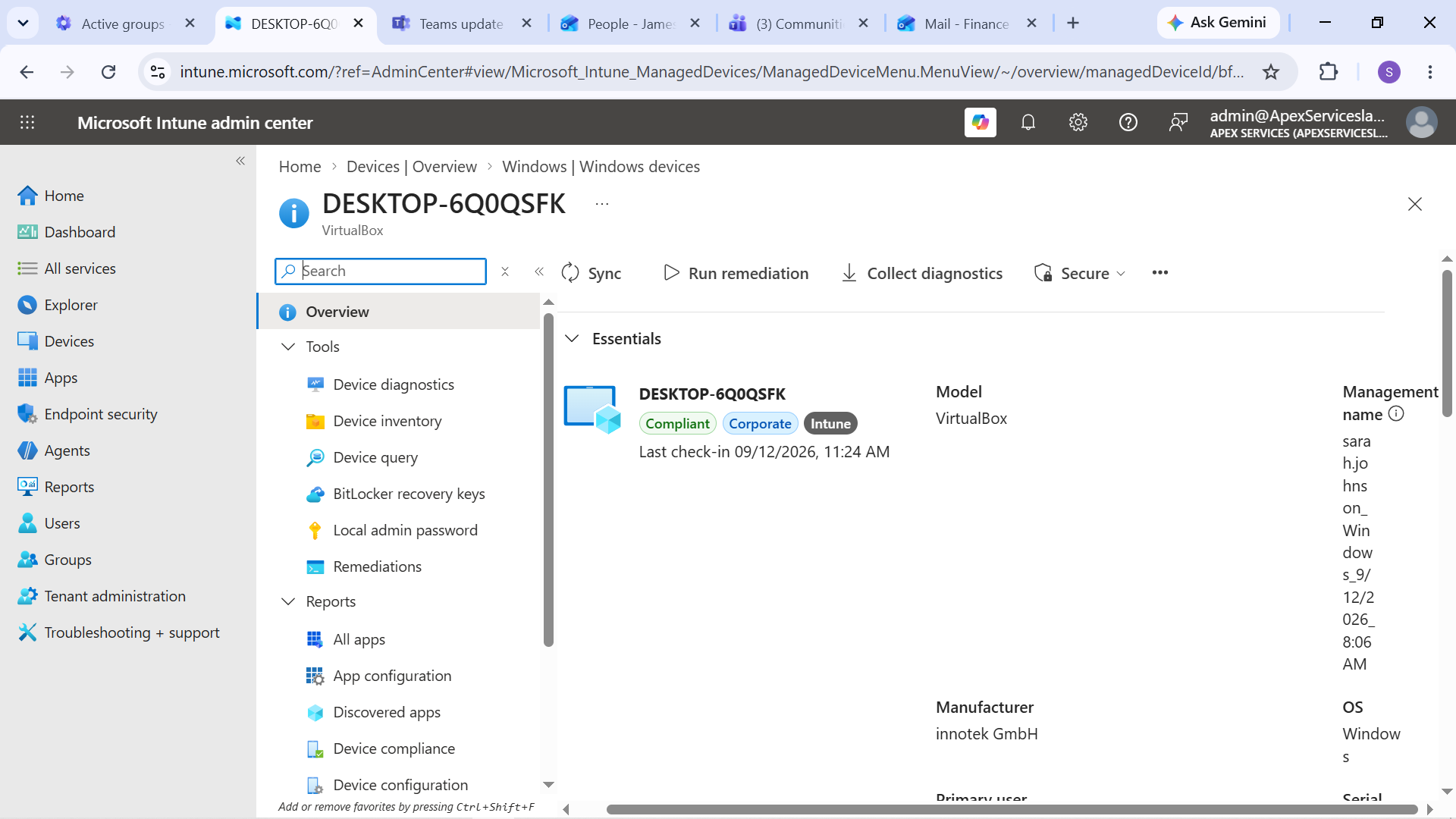 Sarah Windows 10 Compliance Baseline